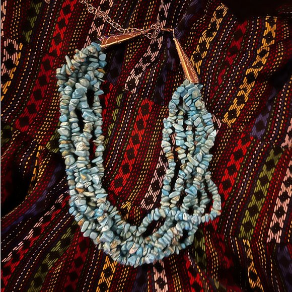 Vintage turquoise Multi-Strand/6 Strand Turquoise Necklace - Picture 5 of 6